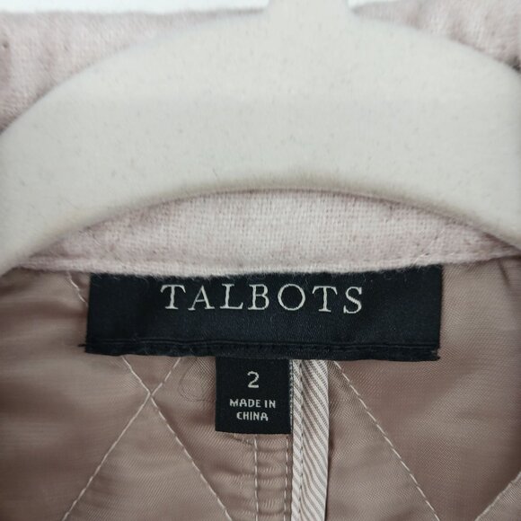 Talbots Beige Quilted Wool Blend Blazer Jacket Size 2 - Picture 8 of 12
